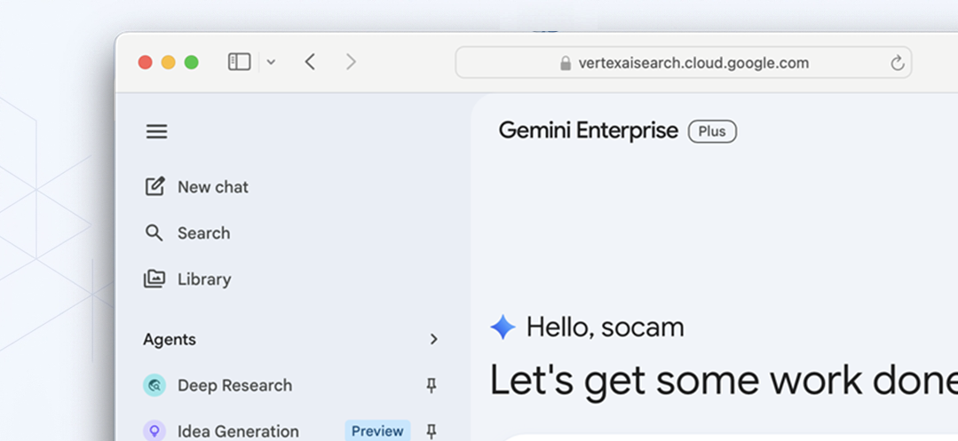 Gemini Enterprise UI Preview